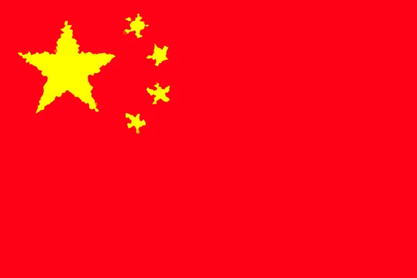 Китай Флаг Китая Горизонтальный Дизайн Илюстрация Флага Китайской Народной Республики — стоковое фото