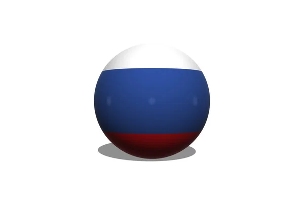 Rússia Bandeira Rússia Bola Design Rússia Design Horizontal Ilustração Bandeira — Fotografia de Stock