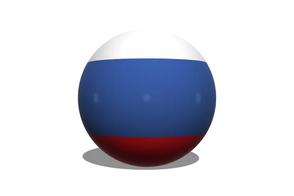 Rússia Bandeira Rússia Bola Design Rússia Design Horizontal Ilustração Bandeira — Fotografia de Stock