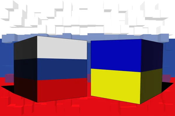 Ukraina Rosja Konflikt Między Rosją Ukrainą Tło Rosyjskiej Flagi Ukraina — Zdjęcie stockowe