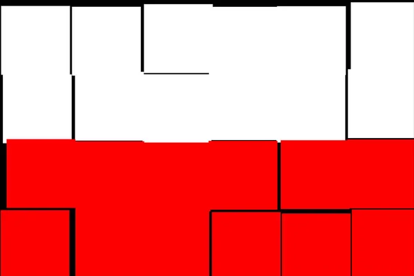 Польща Прапор Польщі Горизонтальний Дизайн Блокада Прапора Польщі Горизонтальний Дизайн — стокове фото