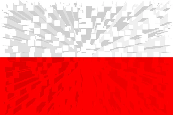 波兰国旗 横向设计 升起波兰的国旗 横向设计 摘要设计 — 图库照片