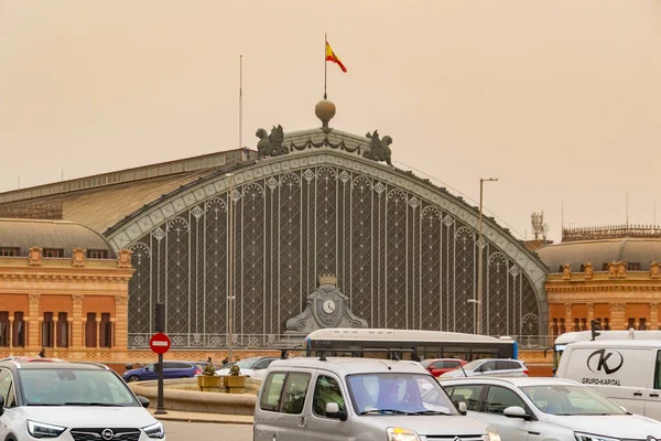 Dust Haze Sahara Desert Madrid Capital Spain Covered Dust Sahara — Stock Photo, Image