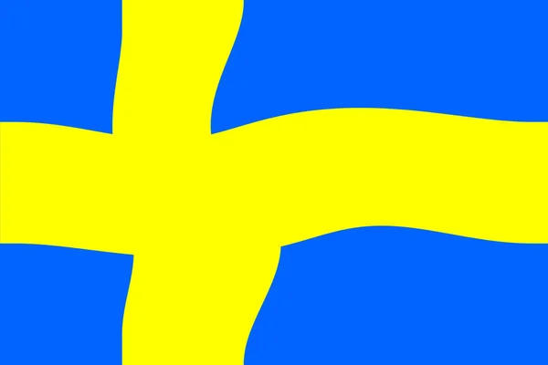 Sverige Sveriges Flagga Horisontell Design Illustration Sveriges Flagga Horisontell Design — Stockfoto