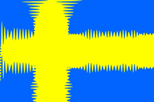 Svédország Svéd Zászló Vízszintes Kialakítás Svéd Zászló Ragyogása Vízszintes Kialakítás — Stock Fotó