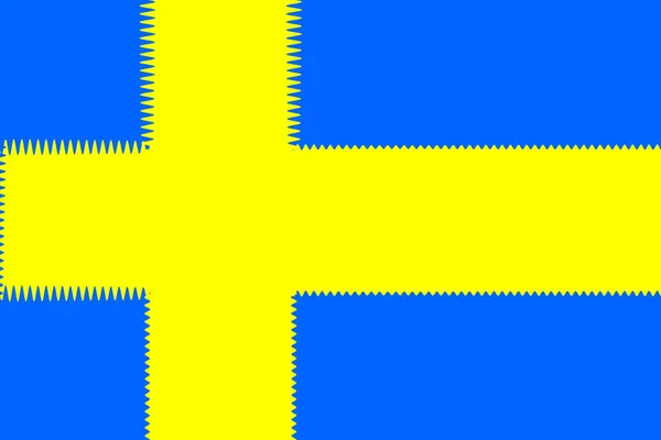 瑞典国旗 横向设计 升起瑞典国旗 横向设计 摘要设计 — 图库照片
