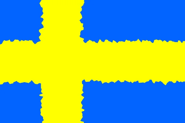 Швеция Флаг Швеции Горизонтальный Дизайн Илюстрация Флага Швеции Горизонтальный Дизайн — стоковое фото