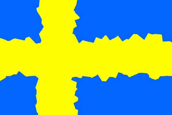 Sverige Sveriges Flagga Horisontell Design Illustration Sveriges Flagga Horisontell Design — Stockfoto