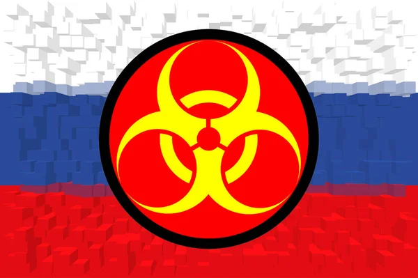 Russland Chemiewaffen Die Russische Flagge Mit Dem Symbol Für Chemiewaffen — Stockfoto