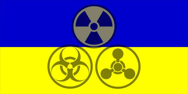 Ουκρανία Χημικά Όπλα Ουκρανική Σημαία Σύμβολο Χημικών Όπλων Εικονογράφηση Της — Φωτογραφία Αρχείου
