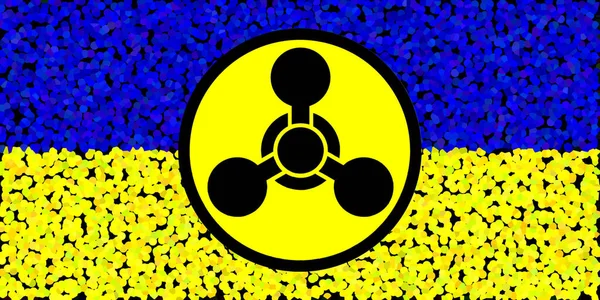Україна Хімічна Зброя Український Прапор Символом Хімічної Зброї Ілюстрація Прапора — стокове фото