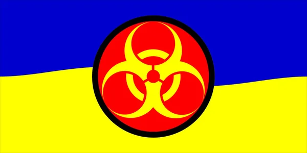 Ukraina Kemiska Vapen Ukrainska Flagga Med Kemisk Vapen Symbol Illustration — Stockfoto