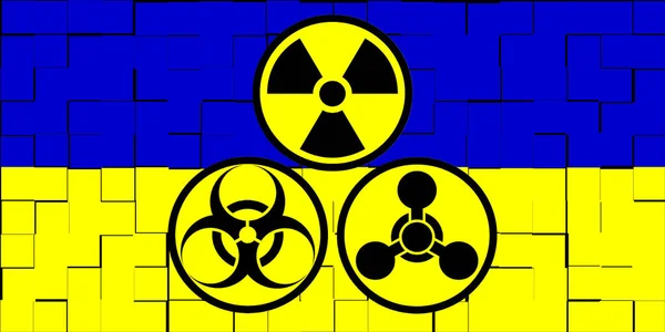 Украина Химическое Оружие Флаг Украины Символом Химического Оружия Иллюстрация Флага — стоковое фото