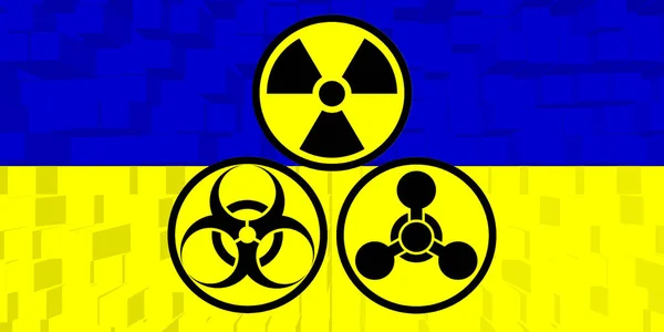 Ukraine Chemical Weapons Ukrainian Flag Chemical Weapons Symbol Illustration Flag — Stock Photo, Image