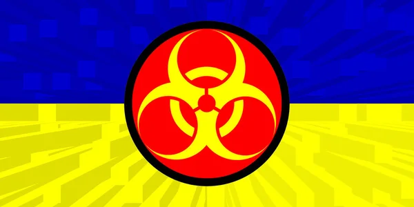 Ucrania Armas Químicas Bandera Ucraniana Con Símbolo Armas Químicas Ilustración —  Fotos de Stock