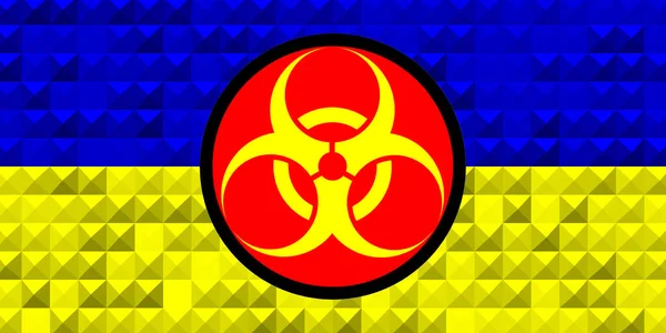 Ukraina Kemiska Vapen Ukrainska Flagga Med Kemisk Vapen Symbol Illustration — Stockfoto