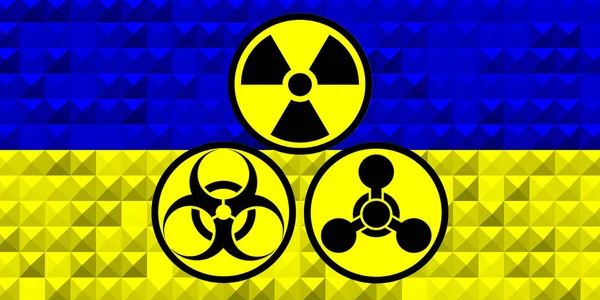 Ουκρανία Χημικά Όπλα Ουκρανική Σημαία Σύμβολο Χημικών Όπλων Εικονογράφηση Της — Φωτογραφία Αρχείου
