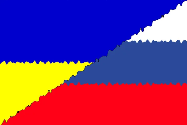 Ukraine Russia Conflict Russia Ucraine War Concept Ukraine Flag Russia — Stock Photo, Image