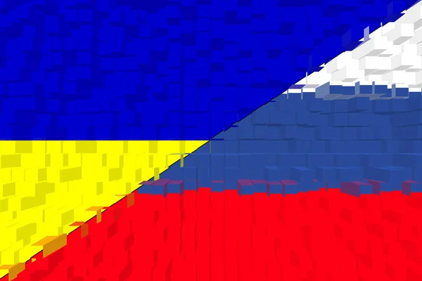 Ucrânia Rússia Conflito Entre Rússia Conceito Guerra Ucraine Bandeira Ucrânia — Fotografia de Stock