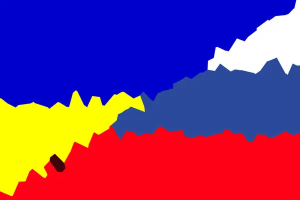 Ukraina Ryssland Konflikt Mellan Ryssland Och Ucraines Krigskoncept Ukraina Flagga — Stockfoto