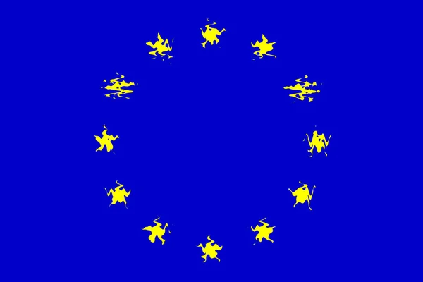 Ευρωπαϊκή Ένωση Σημαία Της Ευρωπαϊκής Ένωσης Κάθαρση Της Σημαίας Της — Φωτογραφία Αρχείου