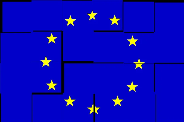 Европейский Союз Флаг Европейского Союза Илюстрация Флага Европейского Союза Горизонтальный — стоковое фото