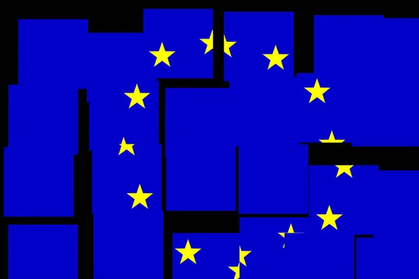 Evropská Unie Vlajka Evropské Unie Ilustrace Vlajky Evropské Unie Horizontální — Stock fotografie