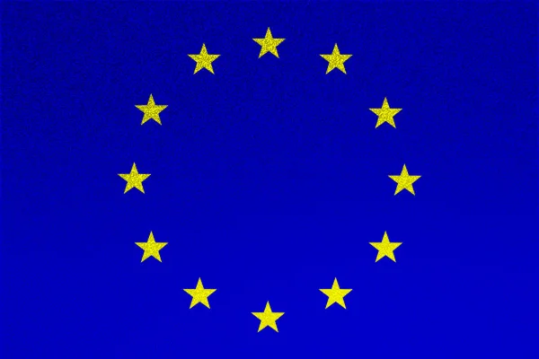 欧洲联盟 欧洲联盟的旗帜 升起欧洲联盟的旗帜 横向设计 摘要设计 — 图库照片
