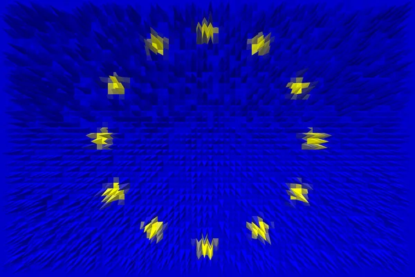 欧洲联盟 欧洲联盟的旗帜 升起欧洲联盟的旗帜 横向设计 摘要设计 — 图库照片