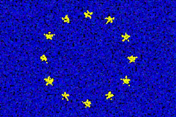 Európai Unió Európai Unió Zászlaja Európai Unió Zászlajának Megvilágítása Vízszintes — Stock Fotó