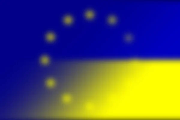 Europese Unie Oekraïne Vlaggen Van Europese Unie Oekraïne Begrip Hulp — Stockfoto