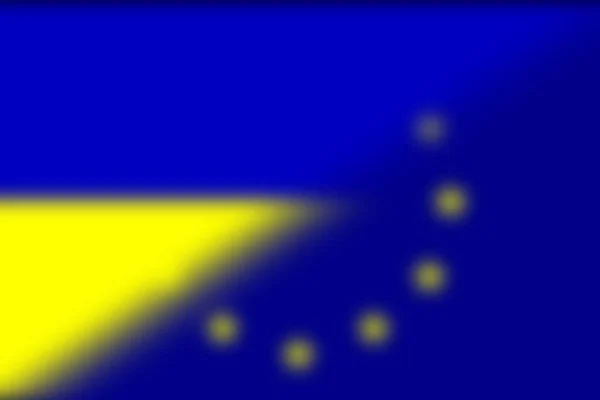 Європейський Союз Україна Прапор Європейського Союзу Прапор України Концепція Допомоги — стокове фото