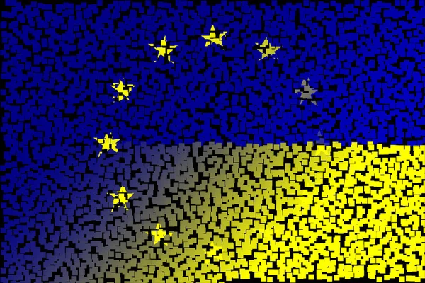 Unión Europea Ucrania Bandera Unión Europea Bandera Ucrania Concepto Ayuda — Foto de Stock