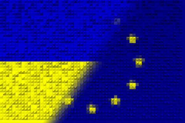 Європейський Союз Україна Прапор Європейського Союзу Прапор України Концепція Допомоги — стокове фото