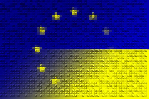 Unión Europea Ucrania Bandera Unión Europea Bandera Ucrania Concepto Ayuda —  Fotos de Stock