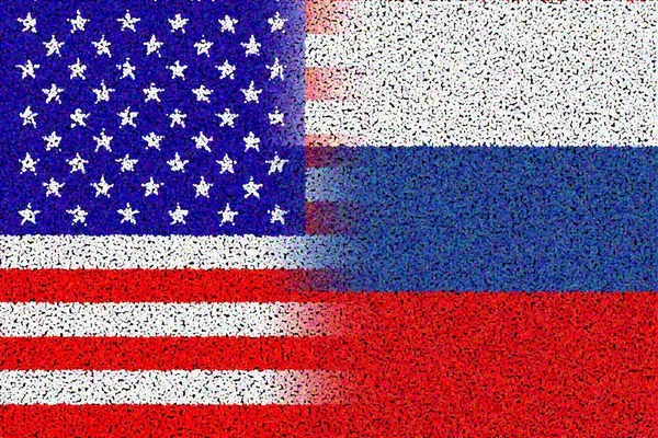 Estados Unidos América Eua Rússia Bandeira Dos Eua Bandeira Rússia — Fotografia de Stock