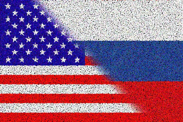 Estados Unidos América Eua Rússia Bandeira Dos Eua Bandeira Rússia — Fotografia de Stock