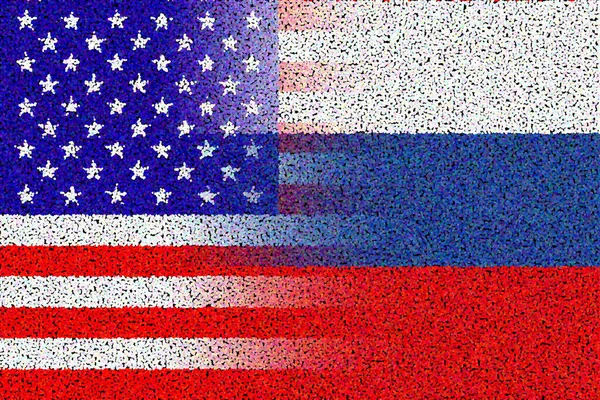 United States America Usa Russia Bandera Bandera Rusia Concepto Guerra — Foto de Stock