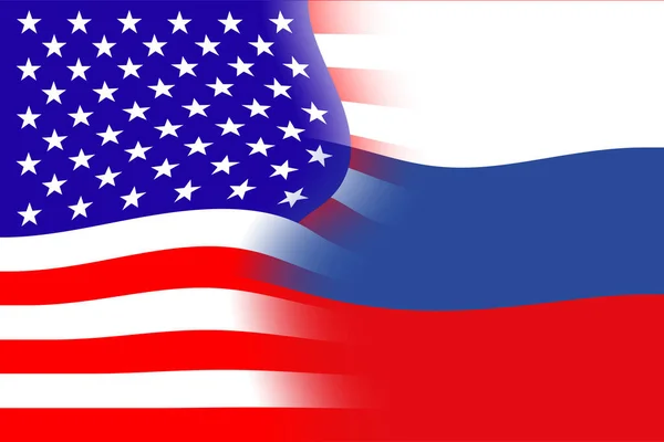 United States America Usa Russia Bandera Bandera Rusia Concepto Guerra — Foto de Stock