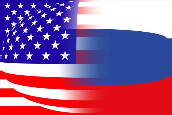 United States America Usa Russia Bandera Bandera Rusia Concepto Guerra —  Fotos de Stock