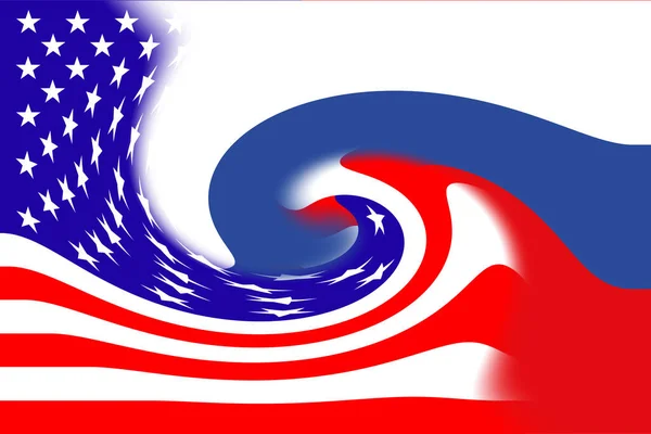 United States America Usa Russia Bandera Bandera Rusia Concepto Guerra — Foto de Stock