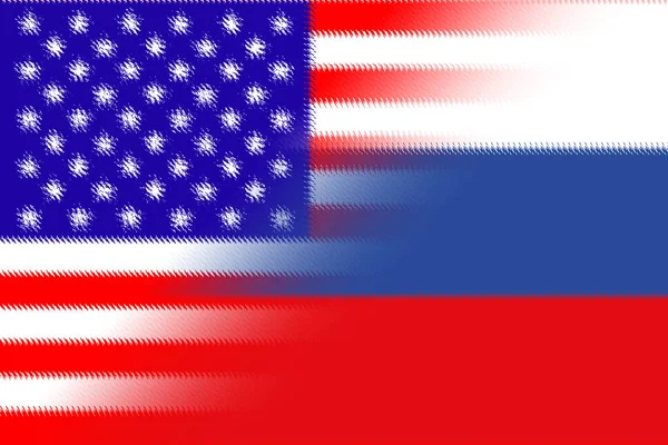 Stany Zjednoczone Ameryki Usa Rosja Flaga Usa Flaga Rosji Koncepcja — Zdjęcie stockowe