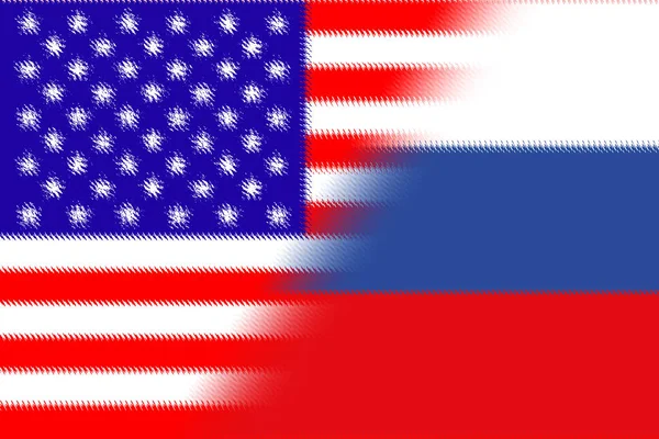 Spojené Státy Americké Usa Rusko Vlajka Usa Rusko Pojem Válka — Stock fotografie