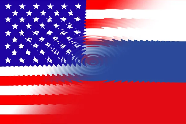 Соединенные Штаты Америки Сша Россия Флаг Сша Флаг России Концепция — стоковое фото