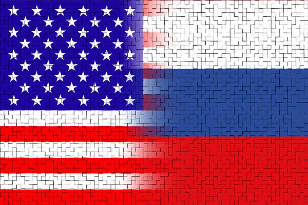 Vereinigten Staaten Von Amerika Usa Und Russland Flagge Der Usa — Stockfoto