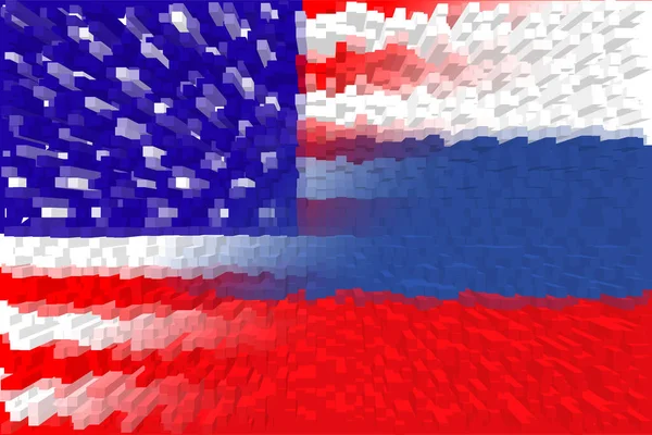 Verenigde Staten Van Amerika Rusland Amerikaanse Vlag Russische Vlag Begrip — Stockfoto