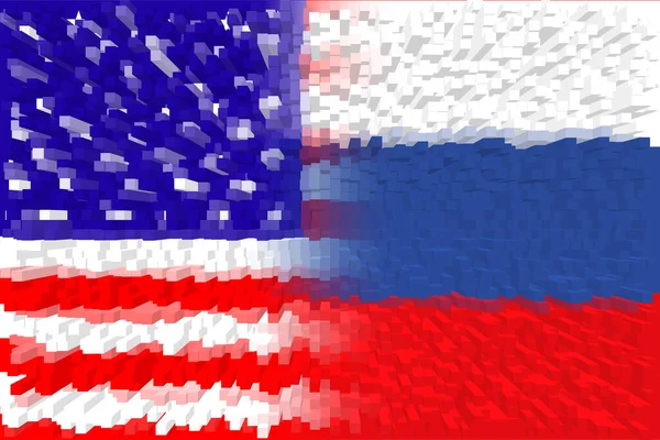 United States America Usa Russia Usa Flag Russia Flag Concept — Stock Photo, Image