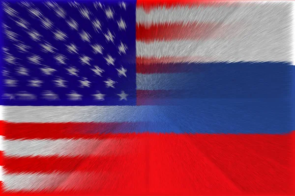 Vereinigten Staaten Von Amerika Usa Und Russland Flagge Der Usa — Stockfoto