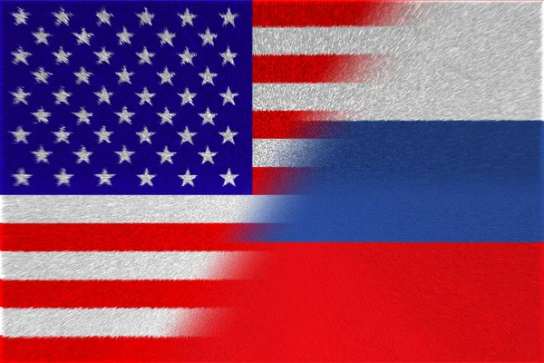 Сполучені Штати Америки Сша Росія Прапор Сша Прапор Росії Концепція — стокове фото