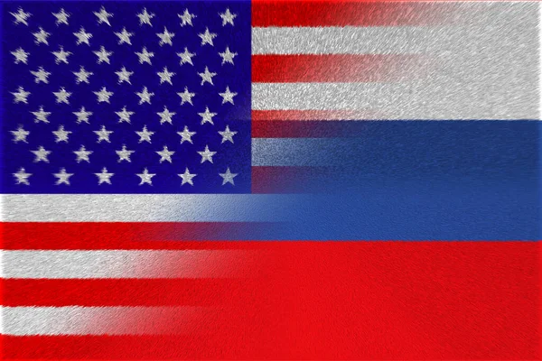 Vereinigten Staaten Von Amerika Usa Und Russland Flagge Der Usa — Stockfoto